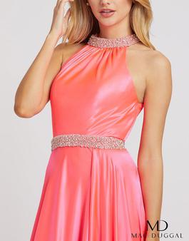 Style 67339 Mac Duggal Hot Pink Size 8 Sequined Embroidery Tall Height Side slit Dress on Queenly