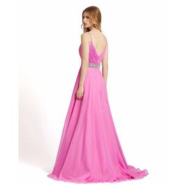 Style 48896 Mac Duggal Hot Pink Size 16 Tall Height Side slit Dress on Queenly