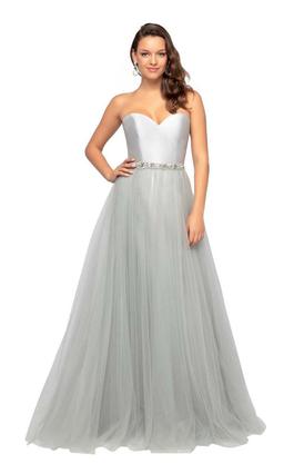 Style P8211 Terani Couture Silver Size 10 Tall Height Strapless Prom Ball gown on Queenly