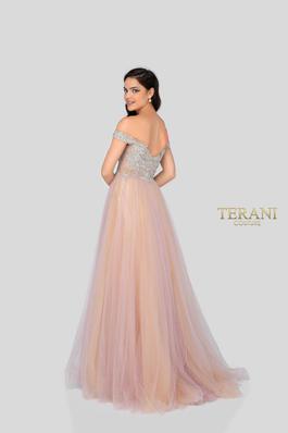 Style 1911P8120 Terani Couture Nude Size 6 Multicolor Tall Height Ball gown on Queenly