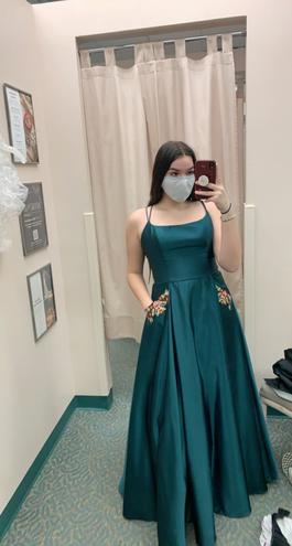 Davids Bridal Green Size 12 Pageant Pockets Prom A-line Dress on Queenly