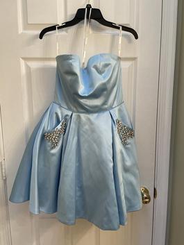 Sherri Hill Blue Size 8 Tall Height Pockets Ball gown on Queenly
