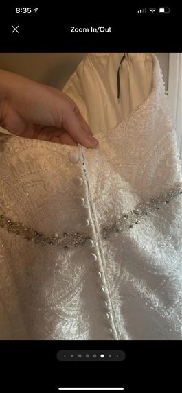 Essence White Size 14 Corset Sequined Plus Size Train Mermaid Dress on Queenly