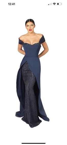 Nicole bakti Blue Size 6 Sweetheart Navy Straight Dress on Queenly