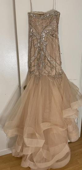 Jovani Gold Size 8 Prom Train Dress on Queenly