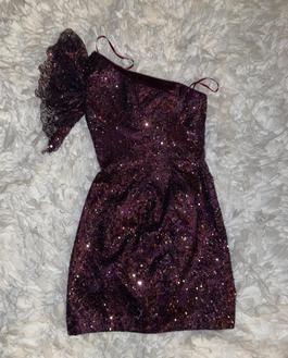 Mori Lee Purple Size 2 Pageant Party Tall Height One Shoulder Cocktail Dress on Queenly