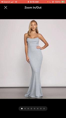 Windsor Silver Size 4 Strapless Mermaid Dress on Queenly