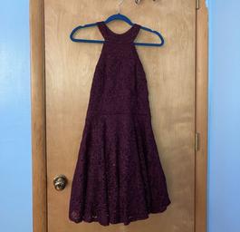 B.Smart Purple Size 16 Wedding Guest Spandex Cut Out A-line Dress on Queenly