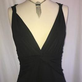 BCBG Maxazria Black Size 8 Plunge Floor Length 50 Off Straight Dress on Queenly