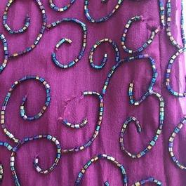 Andretta Donatello Purple Size 6 Silk Sheer Prom Straight Dress on Queenly