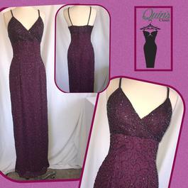 Andretta Donatello Purple Size 6 Silk Sheer Prom Straight Dress on Queenly