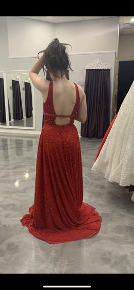 Primavera Red Size 4 Prom Sheer Pageant Ball gown on Queenly