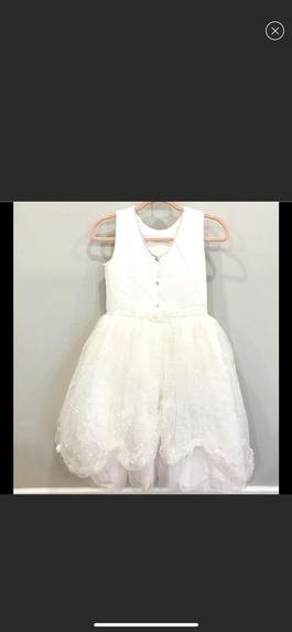 Custom White Size 14 Cotillion Floor Length Flower Girl Ball gown on Queenly