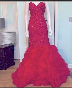 Madison James Pink Size 6 Floor Length Prom Mermaid Dress on Queenly