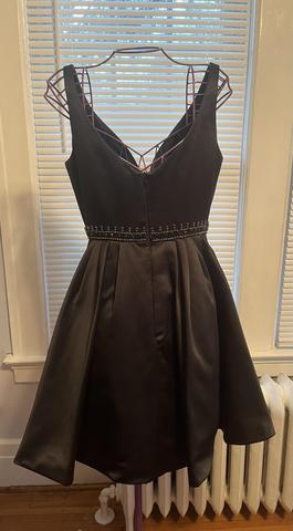 Sherri Hill Black Size 6 Sequin Pockets Midi Cocktail Dress on Queenly