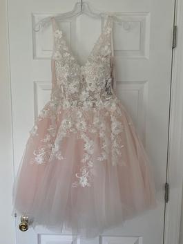 Jovani Light Pink Size 4 Pattern Tulle Bridgerton Ball gown on Queenly