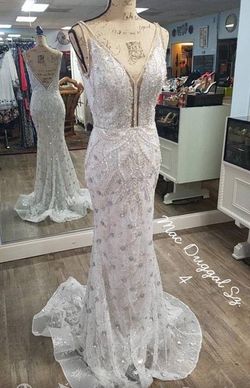 Mac Duggal White Size 4 Custom A-line Dress on Queenly