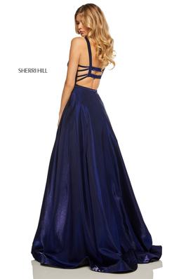 Style 52457 Sherri Hill Blue Size 18 Tall Height A-line Dress on Queenly