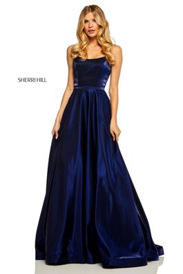 Style 52457 Sherri Hill Blue Size 18 Tall Height A-line Dress on Queenly