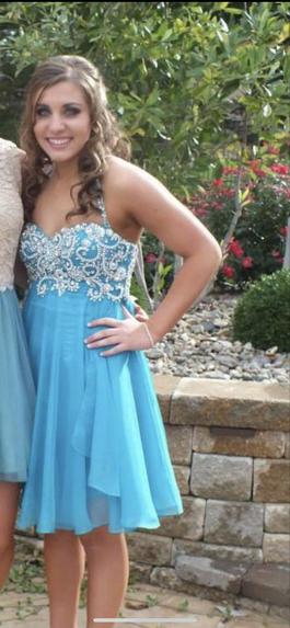 Sherri Hill Blue Size 0 Homecoming A-line Dress on Queenly