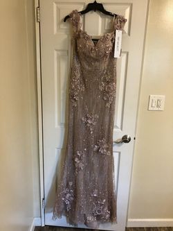 Portia and Scarlett Nude Size 6 Fully-beaded Military Floor Length Mermaid Dress on Queenly