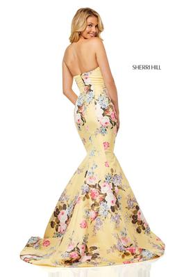 Style 52551 Sherri Hill Yellow Size 8 Tall Height Mermaid Dress on Queenly