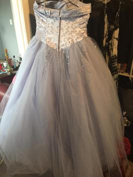 Mori Lee Purple Size 14 Light Blue Strapless Ball gown on Queenly