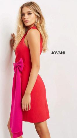 Jovani Red Size 0 Holiday Hot Pink Cocktail Dress on Queenly