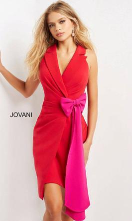 Jovani Red Size 0 Holiday Hot Pink Cocktail Dress on Queenly