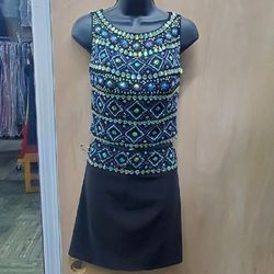 Style C300 BLUSH Multicolor Size 4 Two Piece Mini Tall Height Cocktail Dress on Queenly
