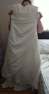 David's Bridal White Size 16 Plus Size Straight Dress on Queenly