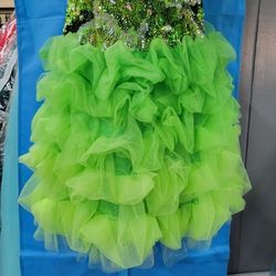 Style 172201 JOVANI Green Size 0 Mini Prom Ruffles Cocktail Dress on Queenly