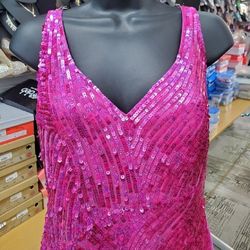 Style 3218 MAC DUGGAL Pink Size 12 Mini Summer Sequin Cocktail Dress on Queenly