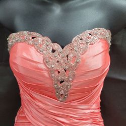 Style 6280B MAC DUGGAL Pink Size 4 Strapless Ruffles Prom Cocktail Dress on Queenly