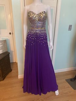 Envious Couture Purple Size 6 Floor Length Royal Blue 70 Off A-line Dress on Queenly