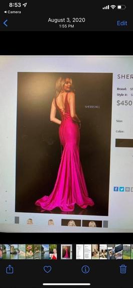 Sherri Hill Pink Size 6 Plunge Floor Length Barbiecore Mermaid Dress on Queenly