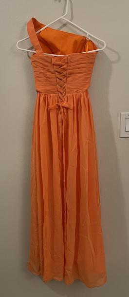 Zaxants Orange Size 0 Bridesmaid One Shoulder Straight Dress on Queenly