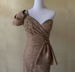 Terani Couture Nude Size 0 $300 Sweetheart Midi Interview Cocktail Dress on Queenly