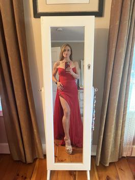 Jovani Red Size 4 Tall Height Prom Side slit Dress on Queenly
