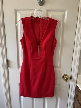 Sherri Hill Red Size 4 Midi Interview Cocktail Dress on Queenly