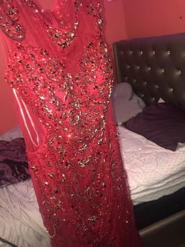 Angies Red Size 0 Black Tie Mermaid Dress on Queenly