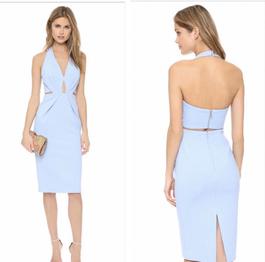 NICHOLAS Blue Size 4 Fitted Bodycon Cocktail Dress on Queenly