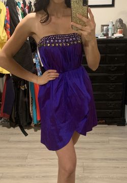 BG Haute Purple Size 4 Strapless 50 Off $300 Cocktail Dress on Queenly