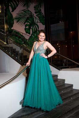 Jovani Green Size 6 Tulle Pageant Ball gown on Queenly