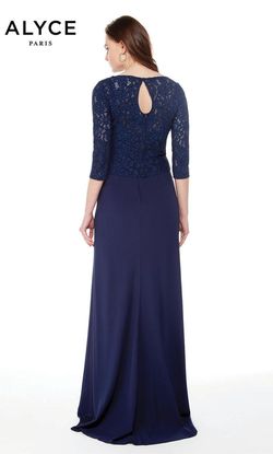 Style 27017 Alyce Paris Navy Blue Size 12 Navy Straight Dress on Queenly