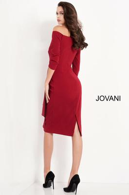 Style 02949 Jovani Red Size 8 Long Sleeve Sequin Wedding Guest Cocktail Dress on Queenly