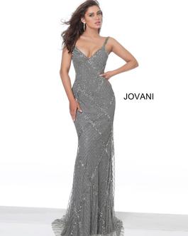 Style 2727 Jovani Silver Size 2 Tall Height Sequin Mermaid Dress on Queenly