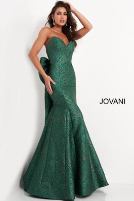 Style 04158 Jovani Green Size 16 Plus Size Strapless Tall Height Mermaid Dress on Queenly