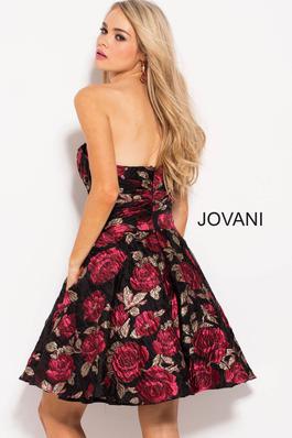Style 55633 Jovani Black Size 8 Tall Height Cocktail Dress on Queenly