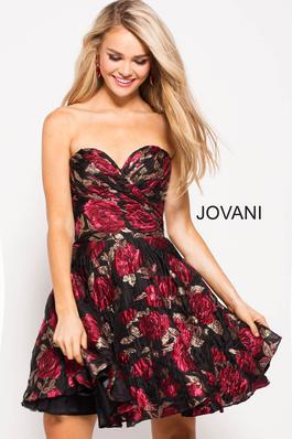 Style 55633 Jovani Black Size 8 Tall Height Cocktail Dress on Queenly